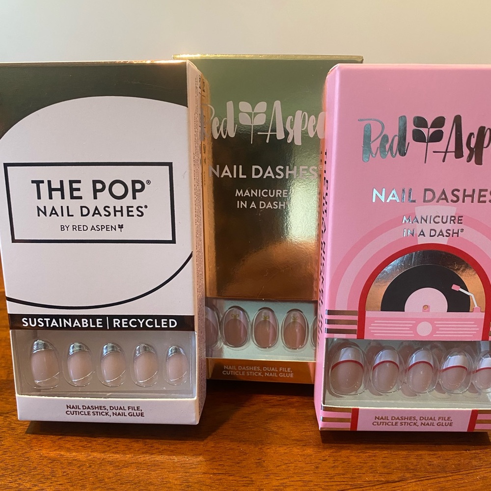 Nail Dashes, 3 sets. Brand new in boxes.